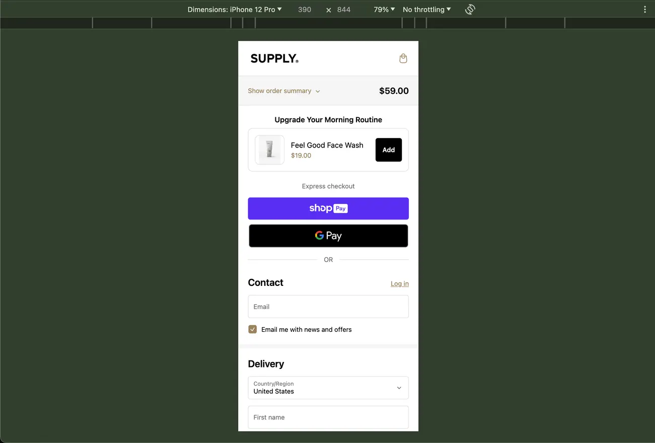 Supply: Checkout upsell