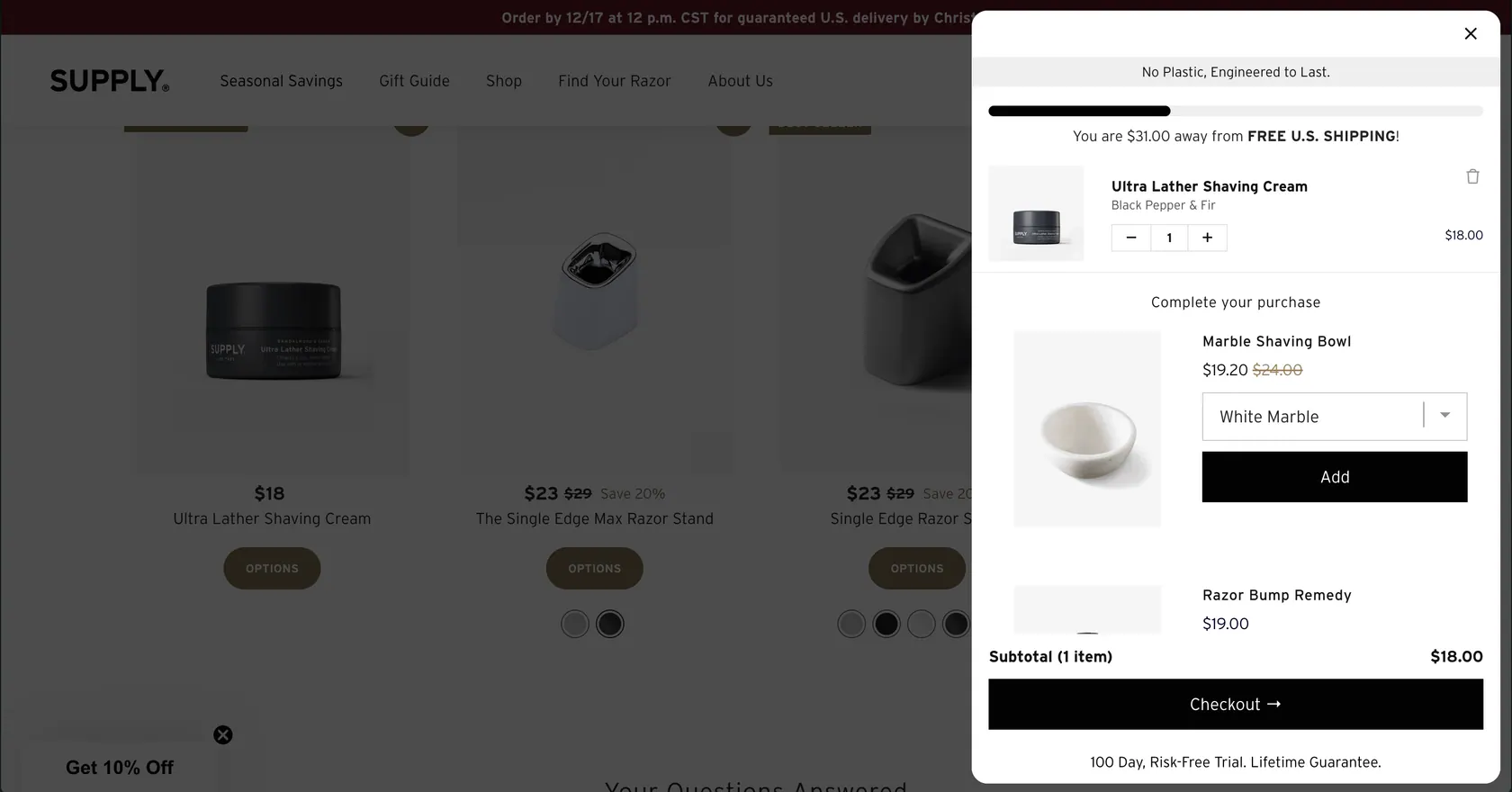 Supply: Rebuy cart, progress bar
