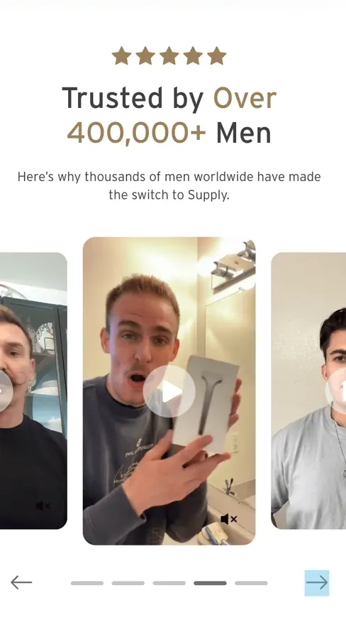 Supply: Testimonial carousel, mobile